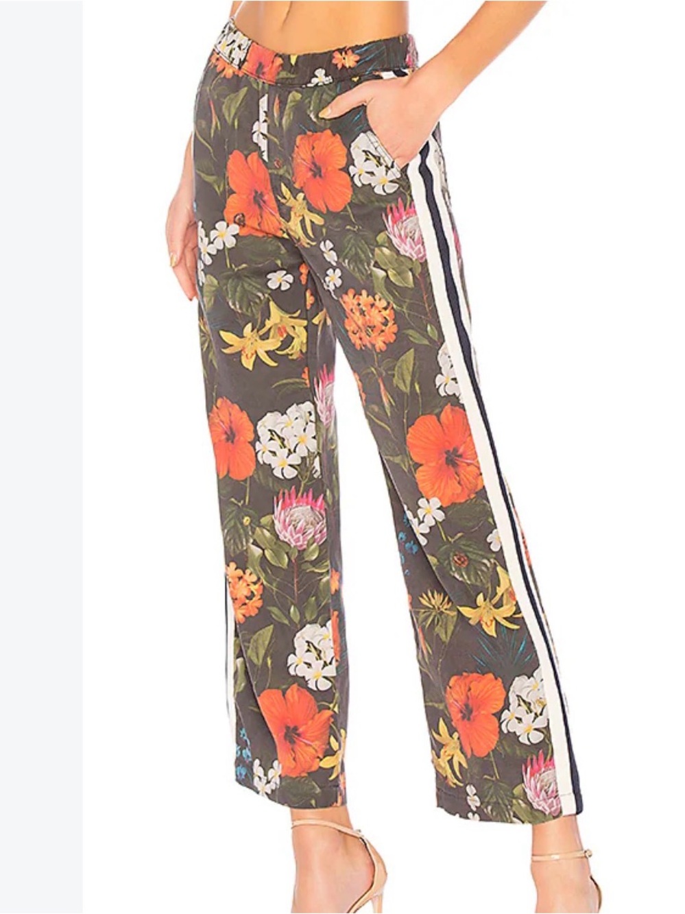 MOTHER Quickie Greaser Ankle One Week in Hawaii Floral Stripe Pants